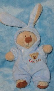 Ty Pluffies Bear Blue Removable Bunny Suit Pjs Pajamas 8 2004 Love 