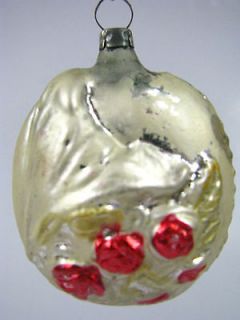 Vintage Antique CORNUCOPIA Silver Mercury Glass Christmas Ornament 