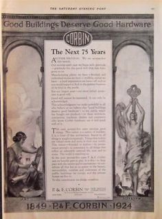 1924 P & F CORBIN COMPANY HARDWARE AD   Nice Art   New Britain CT