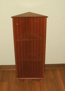 Smaller 3 Section Brown Tones Corner Shelf Composite Wood Faux 