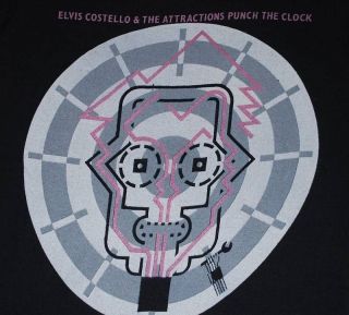 VINTAGE ELVIS COSTELLO PUNCH THE CLOCK SHIRT 1984 S