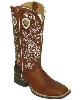 Womens Leather Peanut Ruffstock Twisted X Western Cowboy Boots
