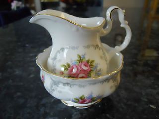 ROYAL ALBERT TRANQUILLITY OPEN SUGAR AND CREAMER SET MADE IN ENGLAND