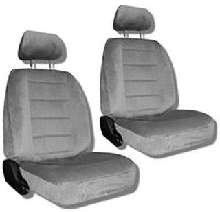   Grey Quilted Velour Car Auto Truck Seat Covers w/ Head rest Covers #4