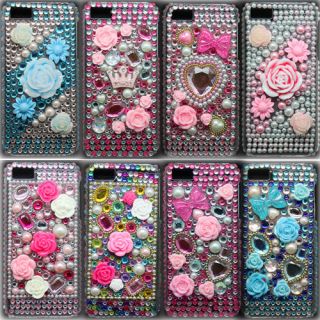   Iphone 5 5g 4g 4s 3g 3gs Rhinestone Bling Crystal Hard Back Case Cover