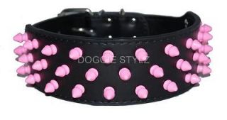   Dog Collar Pink Spikes Pitbull Boxer Bulldog Amstaff Cane Corso