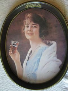 Vintage Metal 1993 Coca Cola ( Coke ) Tray   Girl in White Stole