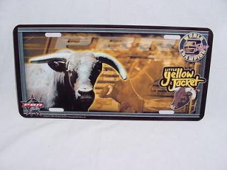YELLOW JACKET PBR BULL RIDER RODEO METAL LICENSE PLATE