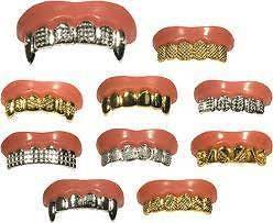 BLING GRILL GRILLZ FAKE TEETH GOLD SILVER * 100 PCS *