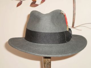 Crushable C Crown Fedora Hat by Jaxon   100% Wool Felt   Gray
