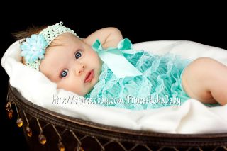 Pick ONE 3set Baby Girl Lace Posh Petti Ruffle Romper hair bow 
