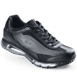 SFC Shoes For Crews Aurora Black Womens Leather 9043 W Wide E 7.5 