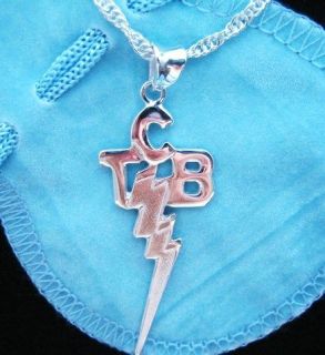 ELVIS TCB STERLING SILVER PENDANT NECKLACE 22 inch