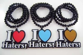   Good Quality 1pcs Acrylic DGK  I LOVE HATERS Pendants Beads Necklaces