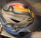   airbrushed dolphin baseball softball helmet personalized custom made