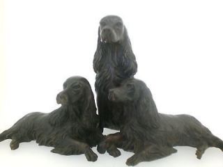 Bronze Group of Spaniels figurine Sculpture