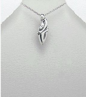 STYLISH STERLING SILVER NECKLACE  PENDANT, MOTHER AND CHILD