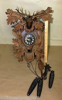 BLACK FOREST CUCKOO CLOCK MADE IN WEST GERMANY OLD CLOCKS VINTAGE COO 