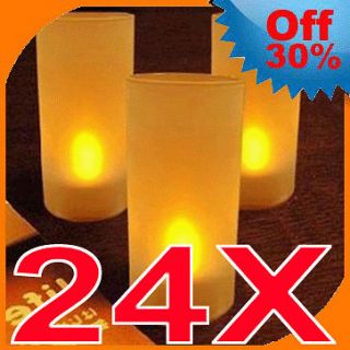   Tealight Yellow Tea Lights Lamp Candle Blowing Flameless FLICKER Cup