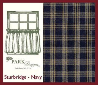 Park Designs Sturbridge Country Cottage Curtains Navy Tiers 72 x 