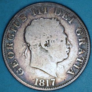 Great Britain 1817 King George III Half Crown Silver Coin