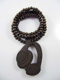1p Hip Hop wooden headse Rosary Beads Necklace Mens