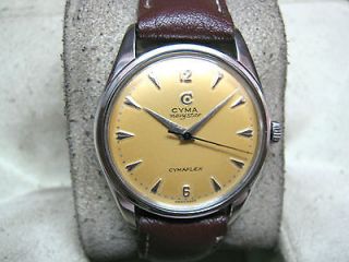 EXCELLENT CYMA NAVY STAR VINTAGE EXTREMELY RARE SWISS WATCH GOLDEN 