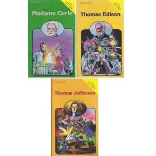  Biographies 3 Book Set ★ Madame Curie, Thomas Edison, Jefferson