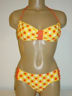 Salinas Urban Outfitters yellow orange polka dot two piece bikini 