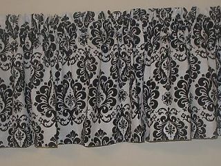 BLACK & WHITE DAMASK DESIGN Curtain Valance NEW