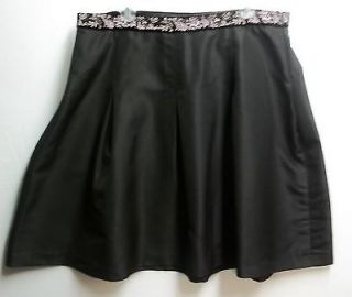   black skirt 16 1x evening wear party velvet roses box pleats pleated