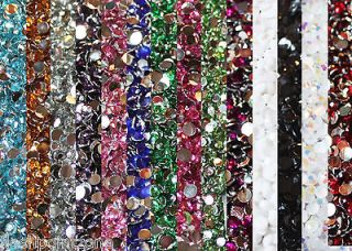 1000 Crystal Flat Back Acrylic Rhinestones Gems 14 colors, 2mm , 3mm 