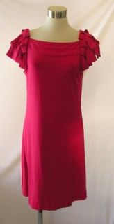 CYNTHIA ROWLEY Red Jersey Knit Cocktail Evening Dress Size Large