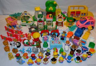Lot Fisher Price Little People Zoo Christmas Princess Bus Figures 