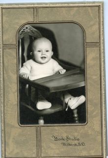 Antique Photo Milbank South Dakota Baby in High Chair
