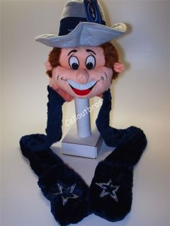 Official Licensed NFL Dallas Cowboys Team Mascot Hat With Scarf 