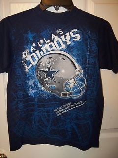 Dallas Cowboys Football Helmet Navy Short Sleeve Shirt Boys Size 14 