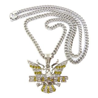 NEW ICED OUT DIPSET PENDANT & 6mm/36 MIAMI CUBAN CHAIN HIP HOP 