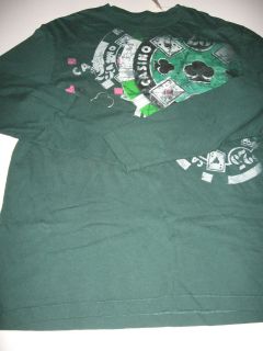 Large Daniel Cremieux Long Sleeve T Shirt Poker NWT Green with Design 