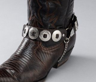 Brown Leather Boot Chains Chain Straps FOR Western Cowboy Boots with 