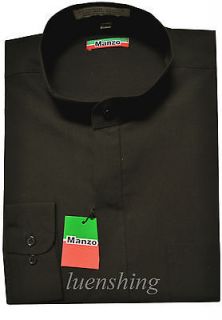 New Men banded nehru collar shirt Black 16.5 36/37 L