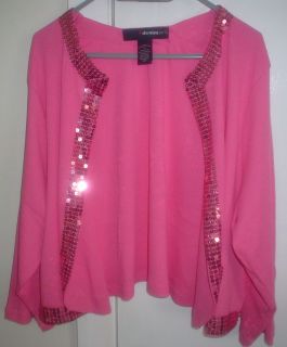 SEQUINED TRIM BOLERO in HOT PINK OR HONEY GOLD PLUS SIZE 1X, 2X 22 