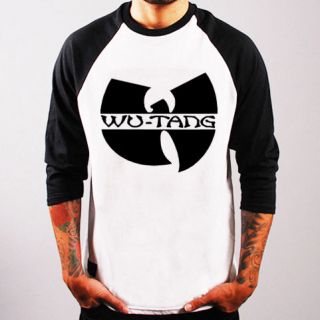 Wu Tang Clan logo Rap Hip Hop Baseball Jersey t shirt 3/4 sleeve 