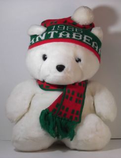1986 DAYTON HUDSON SANTA BEAR READY FOR CHRISTMAS WITH HIS RED & GREEN 