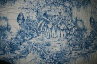 TWIN SIZED QUILT BEAUTIFUL WHITE BLUE TOILE LOTS OF STITCHING SEE 