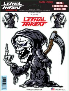 Lethal Threat Reaper With Finger Decal Sticker for Cars Motorcycles 