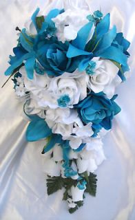 10 pieces Bridal Bouquet Wedding Silk Flowers Decoration Package 