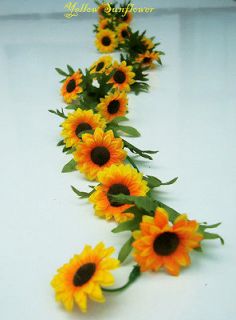 Yellow Sunflower garland Artificial Silk Flower for Wedding party home 