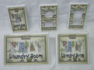   Laundry Room Clothes on the Line Light Switch Cover Plate or Outlet