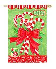   CANDY CANES Christmas Peppermint Evergreen Decorative House Flag